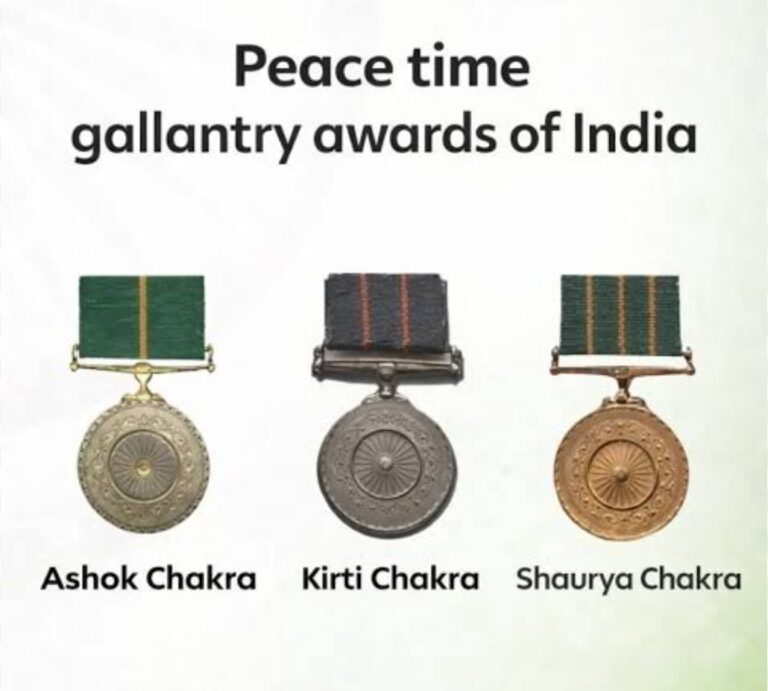 അശോകചക്ര, കീർത്തിചക്ര, ശൗര്യചക്ര എന്നിവ പ്രഖ്യാപിച്ചു.
